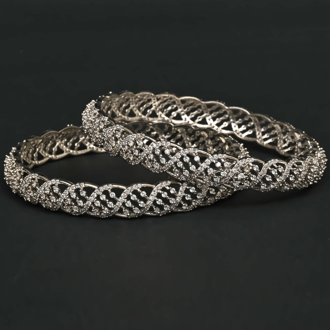 CZ White Gold Bangles