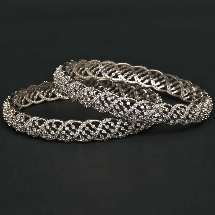 CZ White Gold Bangles