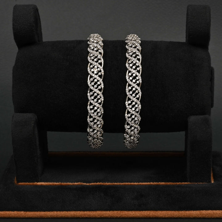 CZ White Gold Bangles