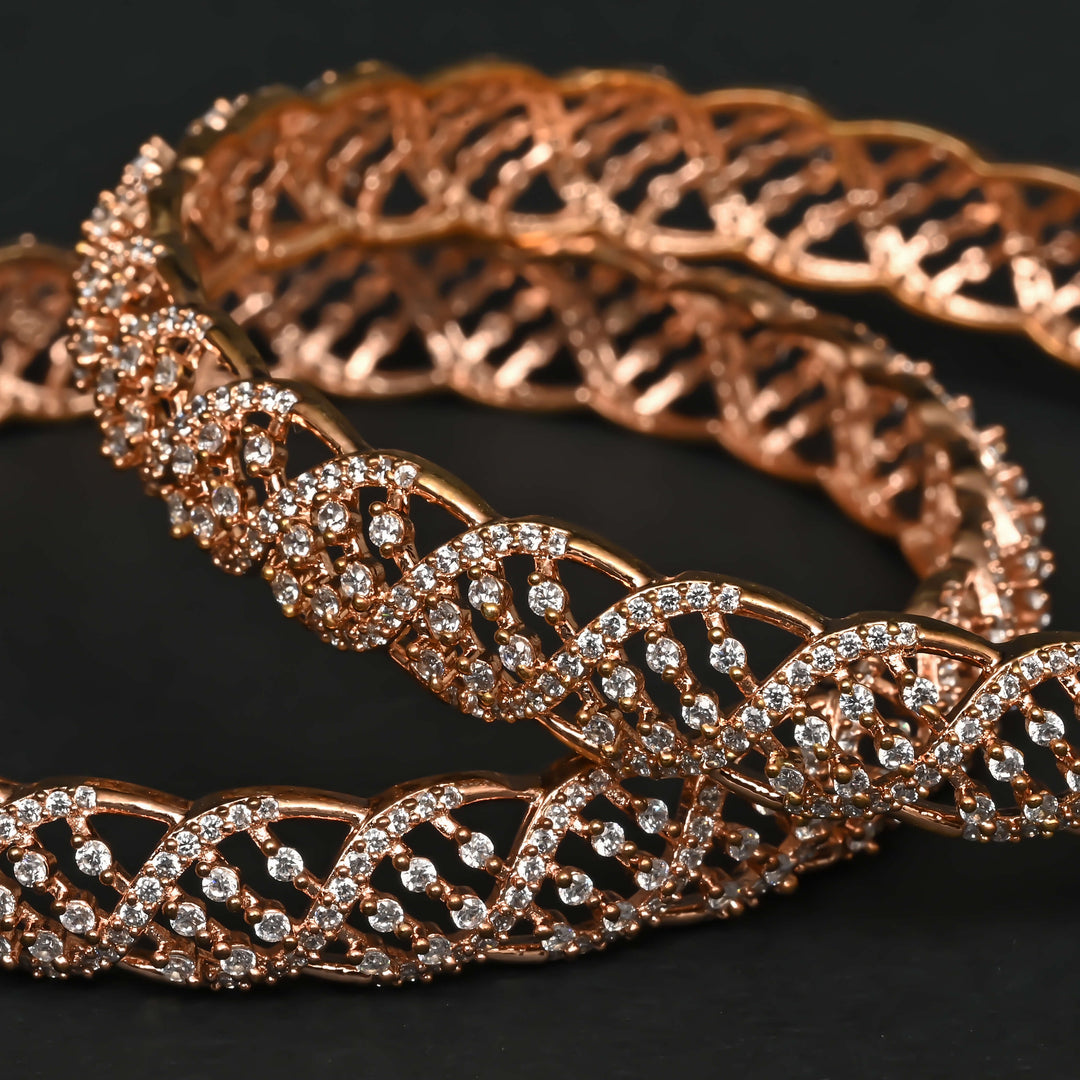 CZ Rose Gold Bangles