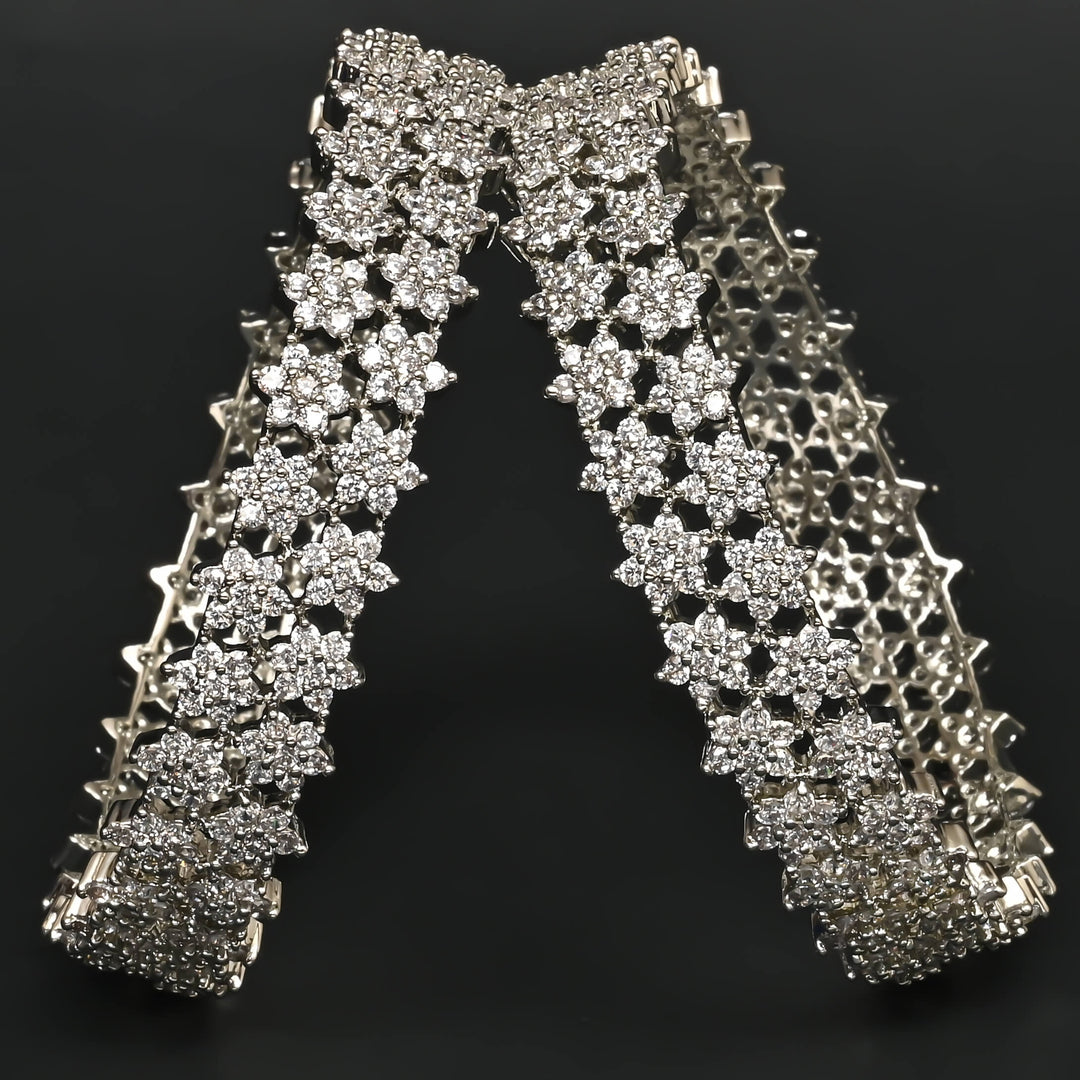 CZ White Gold Bangles