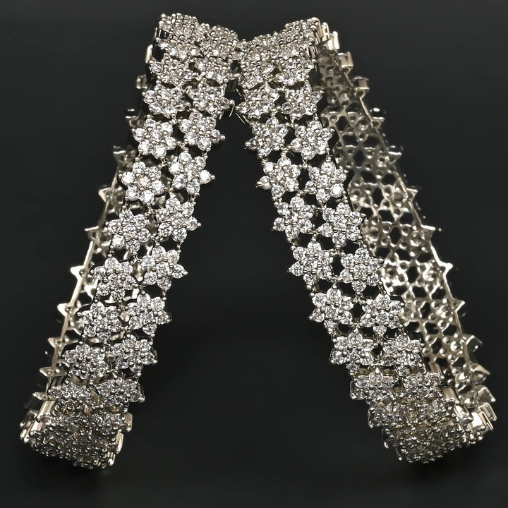 CZ White Gold Bangles