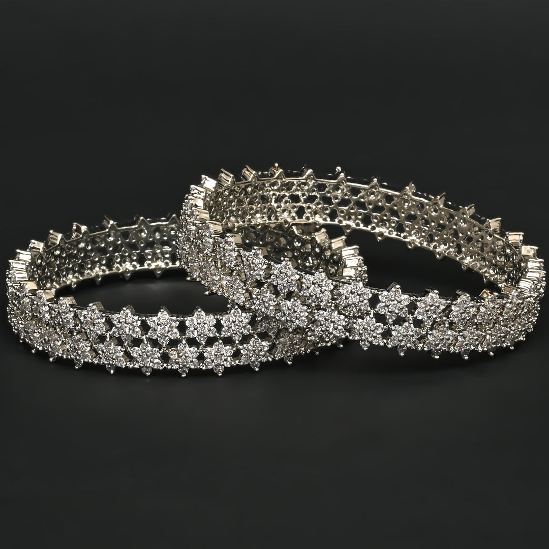 CZ White Gold Bangles