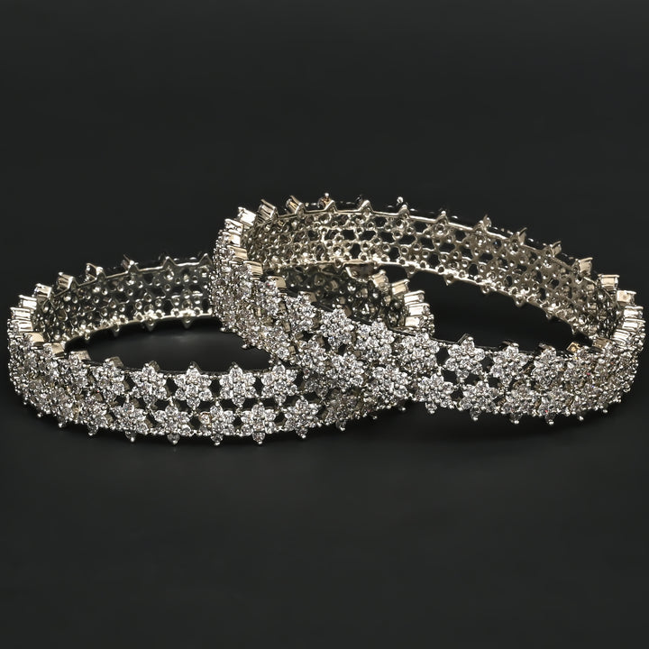 CZ White Gold Bangles