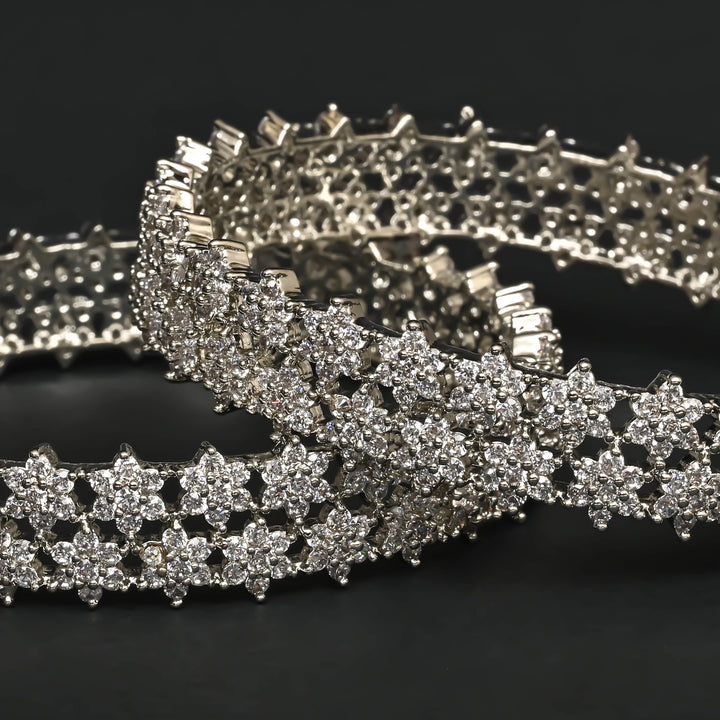 CZ White Gold Bangles