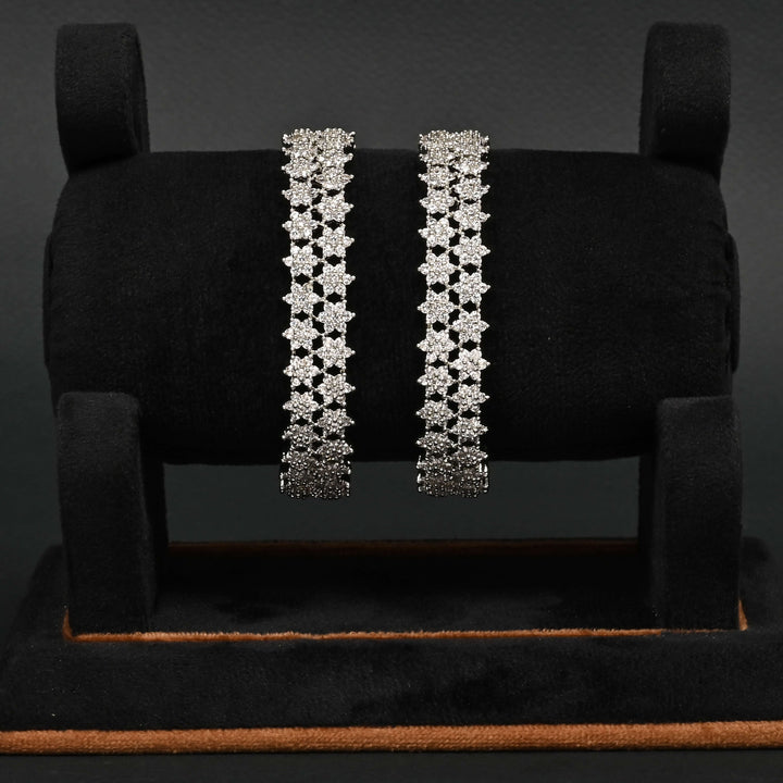 CZ White Gold Bangles