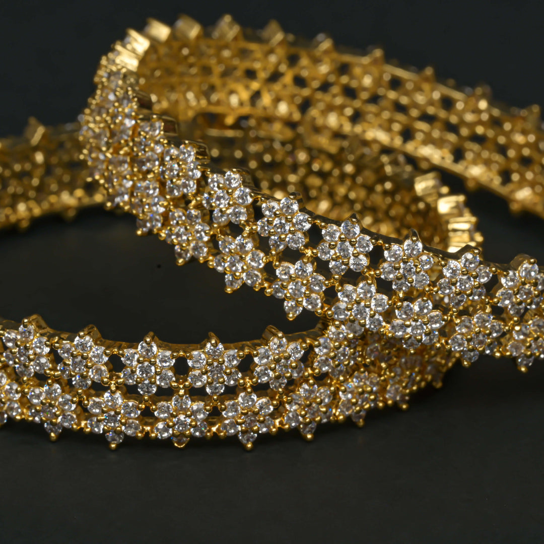 CZ Gold Finish Bangles