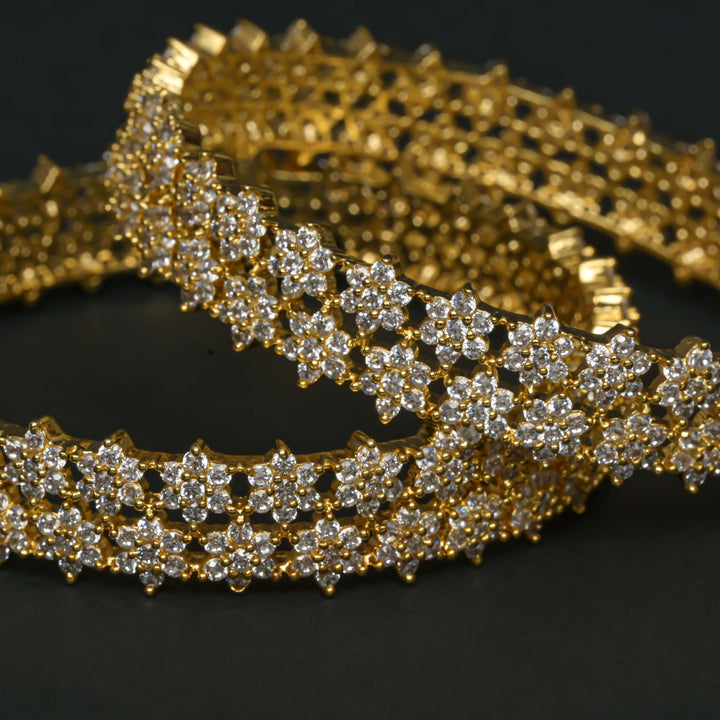 CZ Gold Finish Bangles