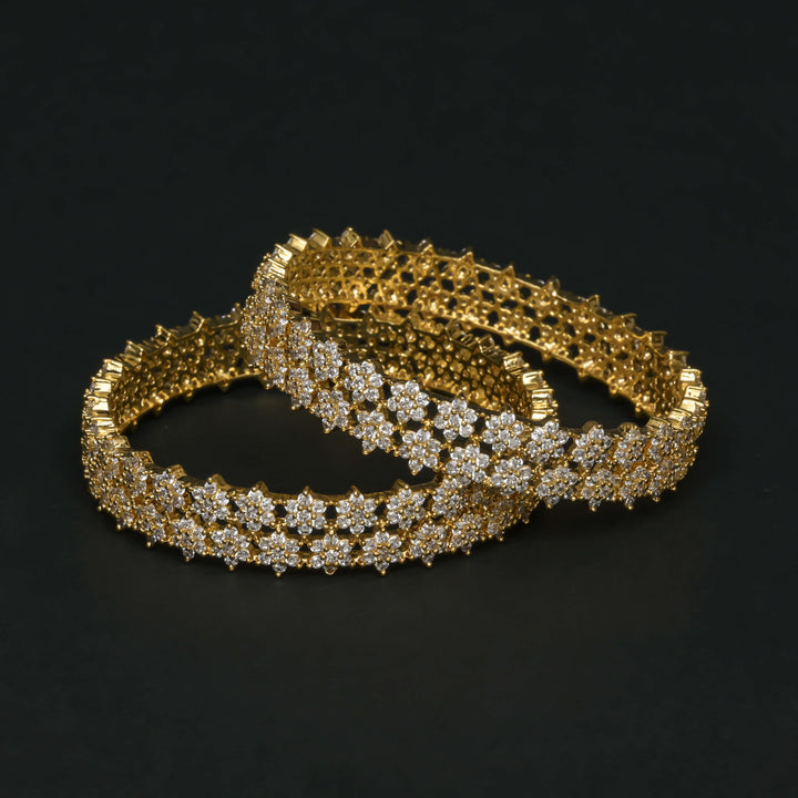 CZ Gold Finish Bangles