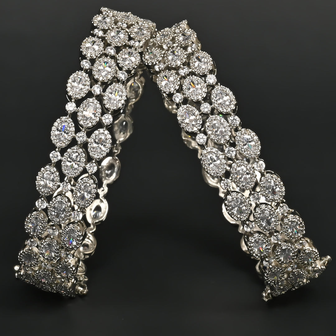 CZ White Gold Bangles