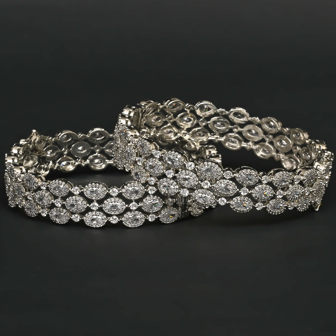 CZ White Gold Bangles