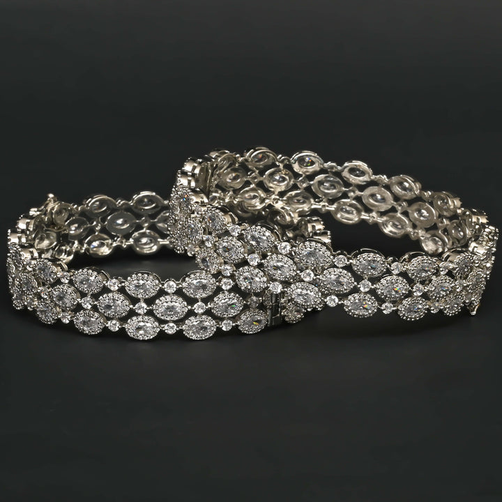 CZ White Gold Bangles
