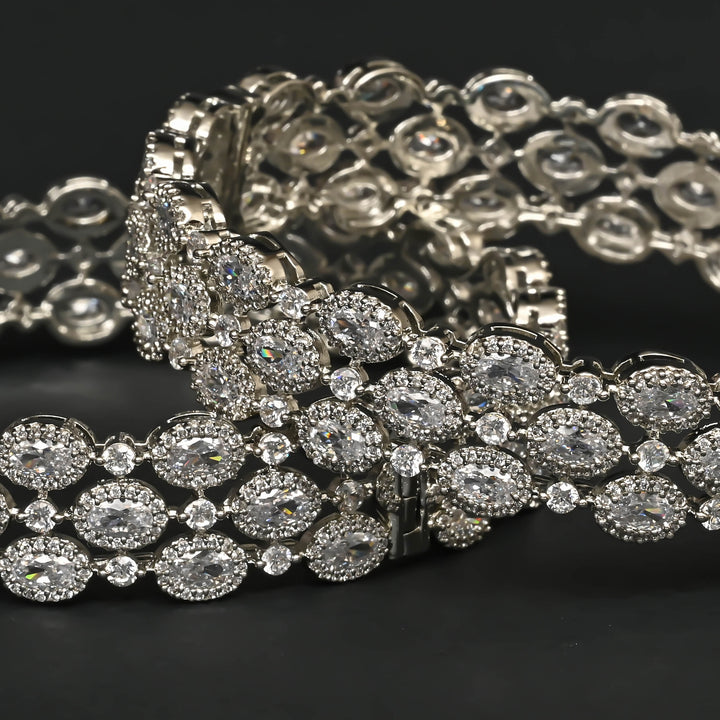 CZ White Gold Bangles