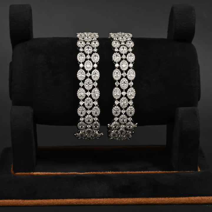 CZ White Gold Bangles