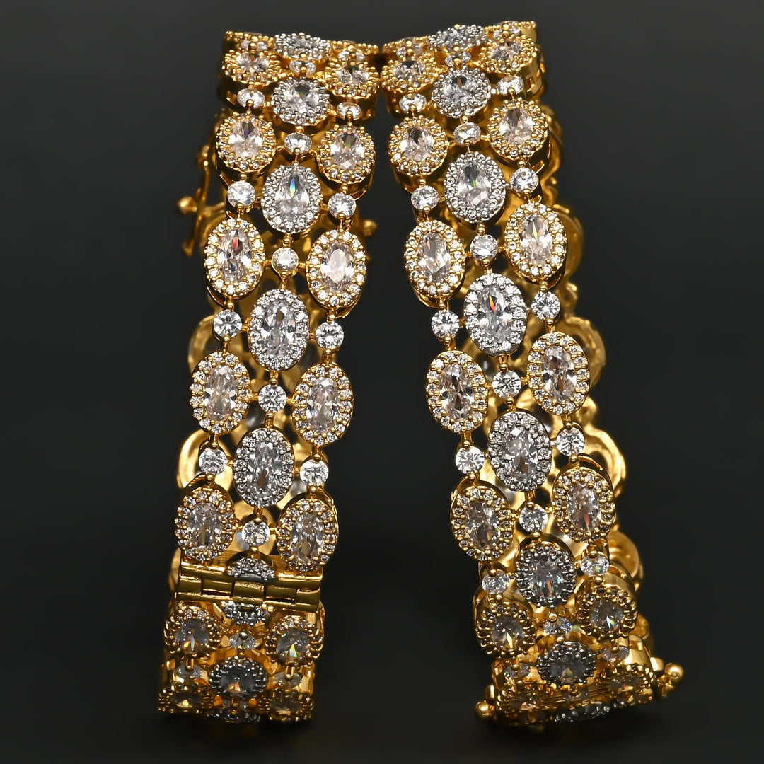CZ Gold Finish Bangles