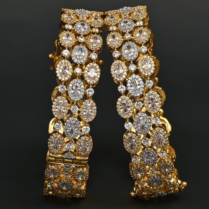 CZ Gold Finish Bangles