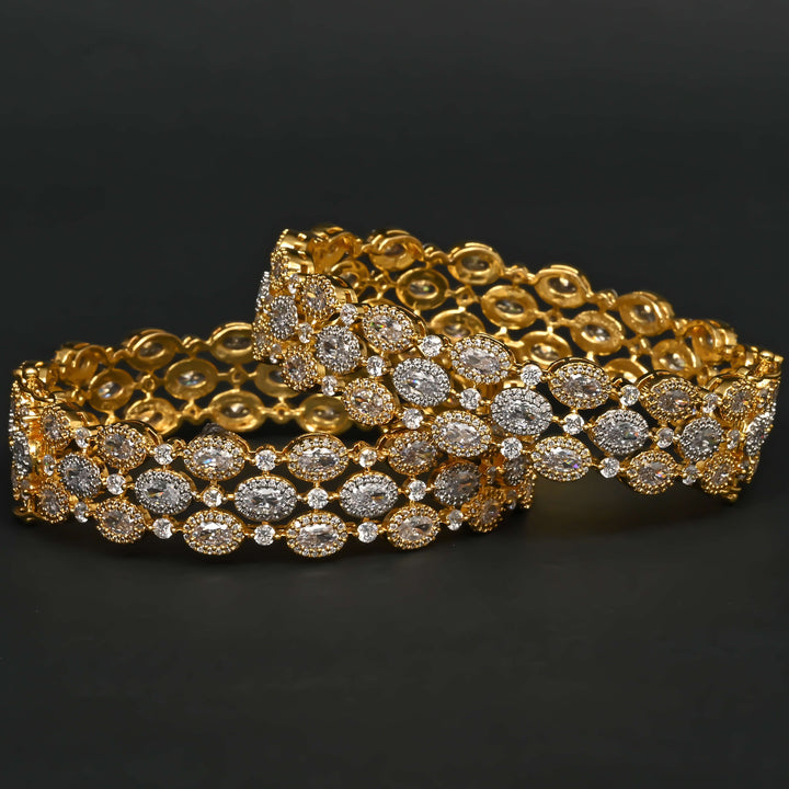 CZ Gold Finish Bangles