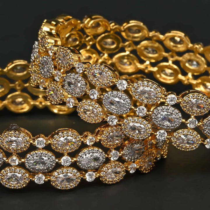 CZ Gold Finish Bangles