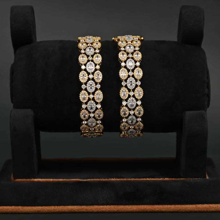 CZ Gold Finish Bangles