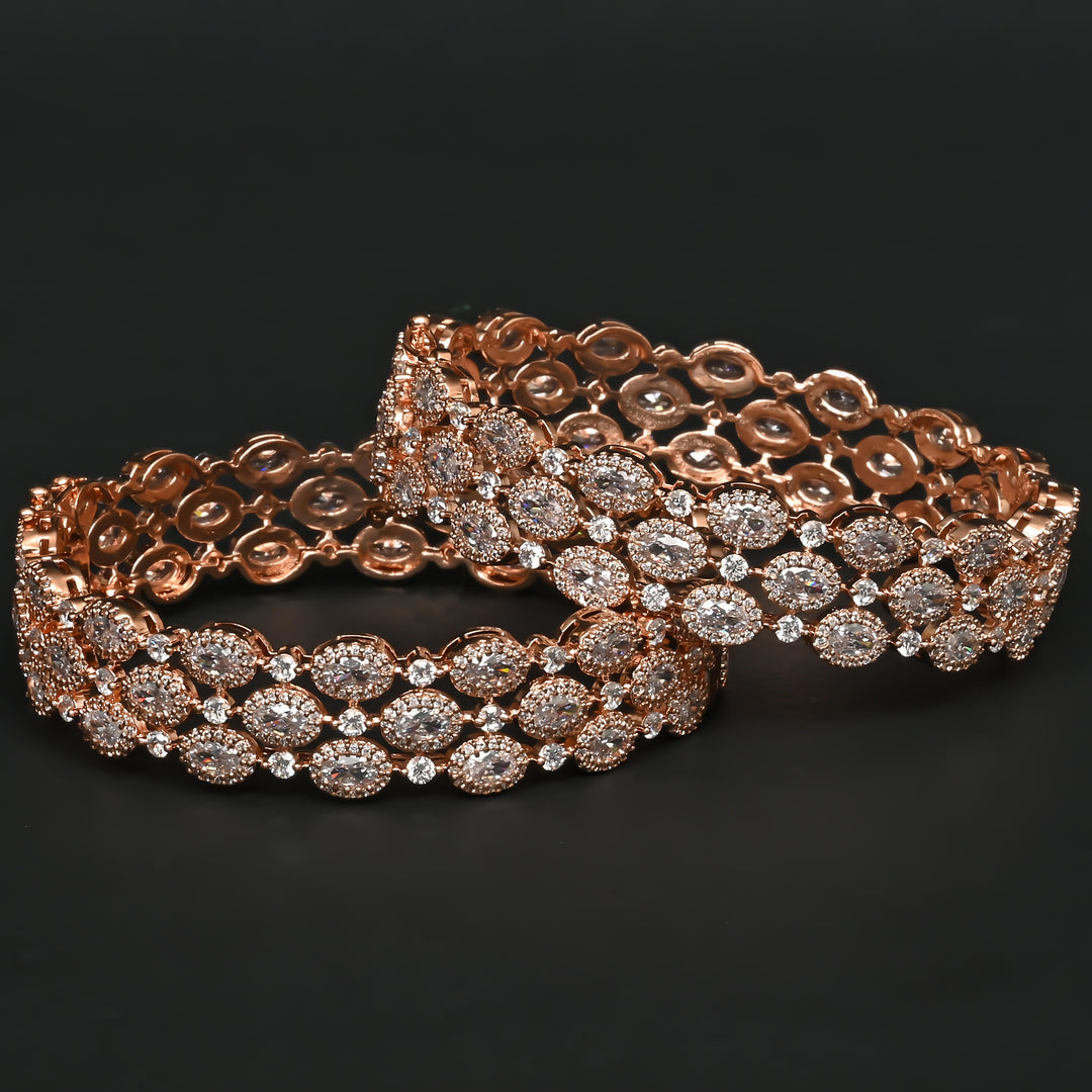 CZ Rose Gold Bangles