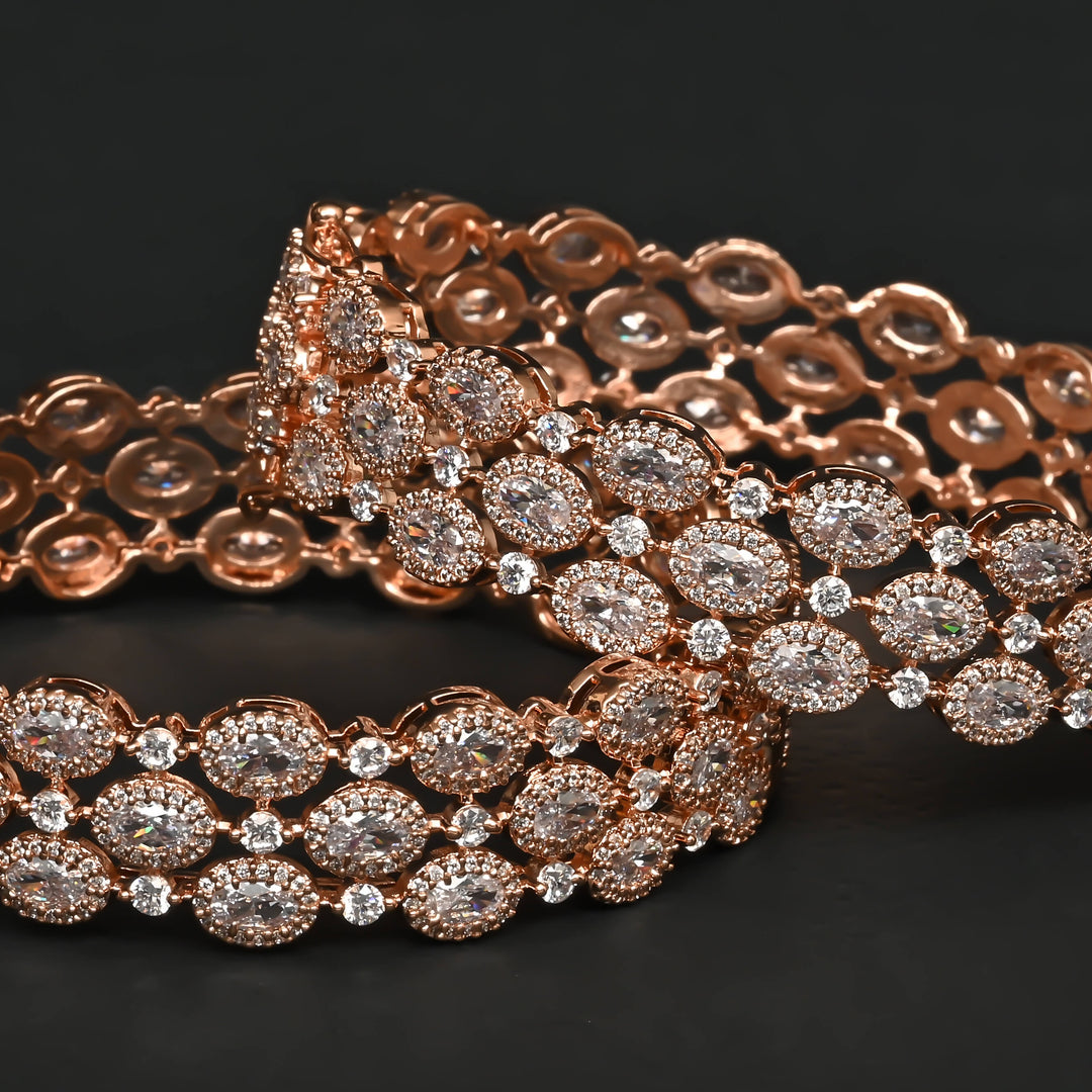 CZ Rose Gold Bangles