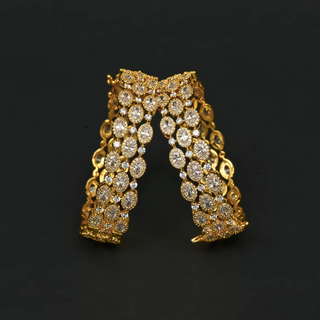 CZ Gold Finish Bangles