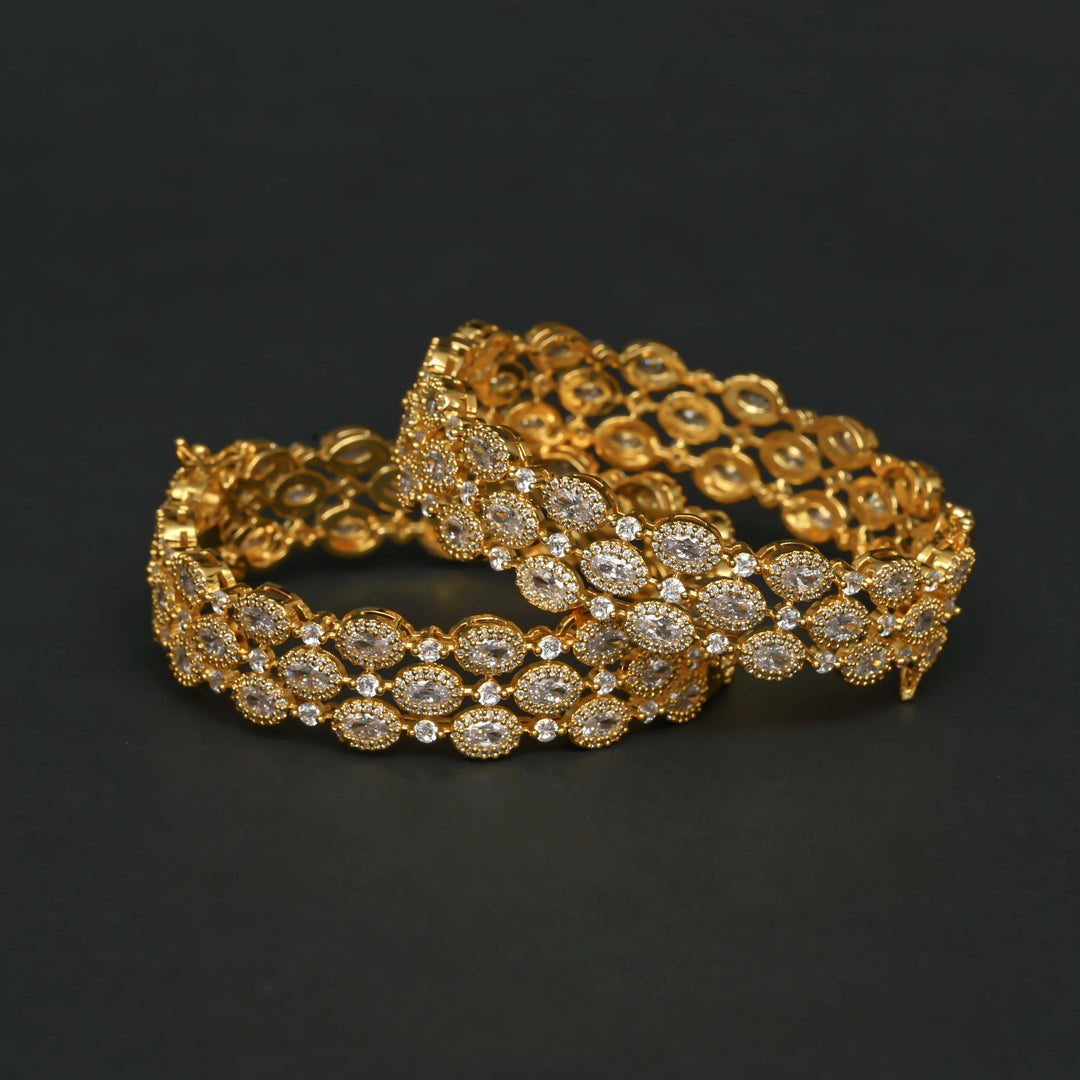 CZ Gold Finish Bangles