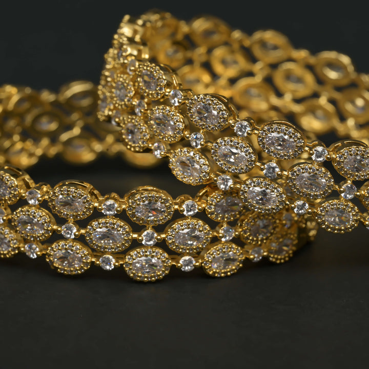 CZ Gold Finish Bangles