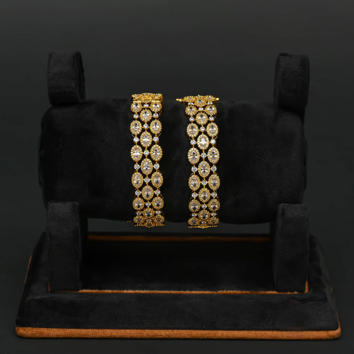 CZ Gold Finish Bangles