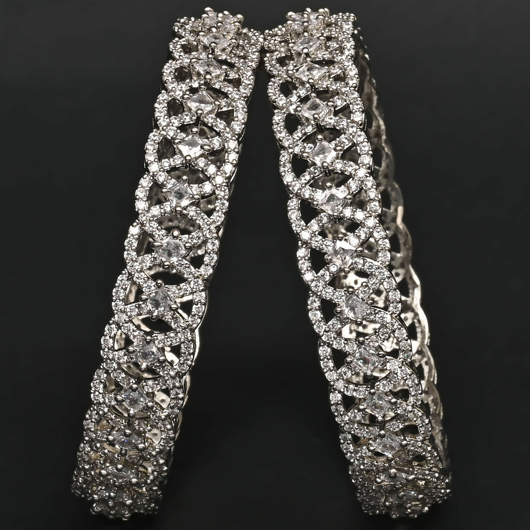 CZ White Gold Bangles
