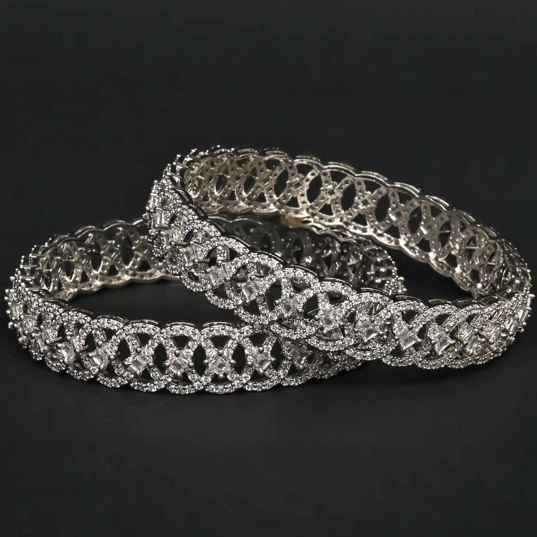 CZ White Gold Bangles
