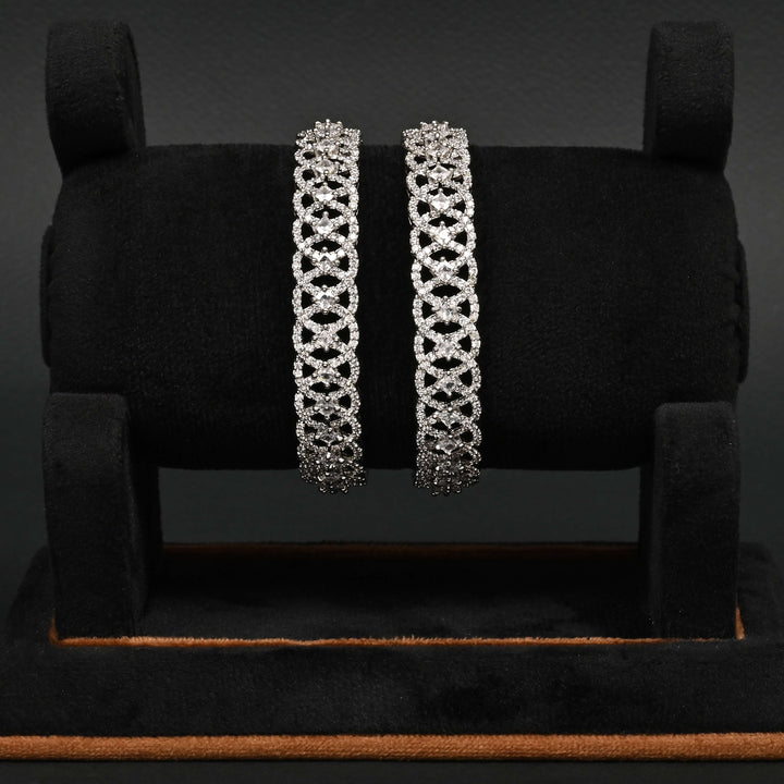 CZ White Gold Bangles