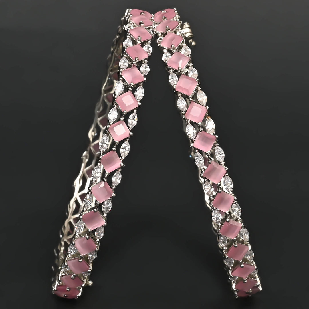 CZ White Gold Bangles