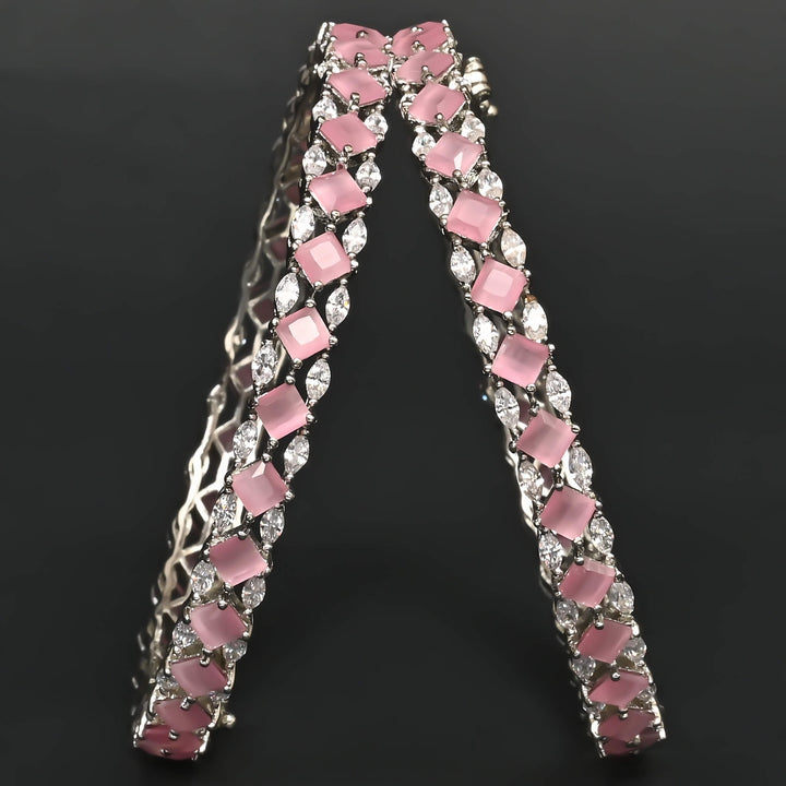 CZ White Gold Bangles