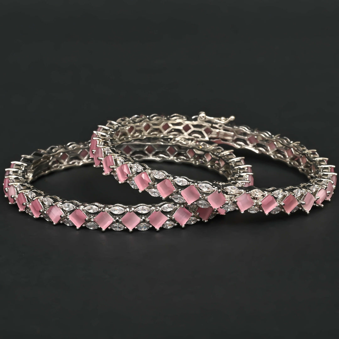 CZ White Gold Bangles