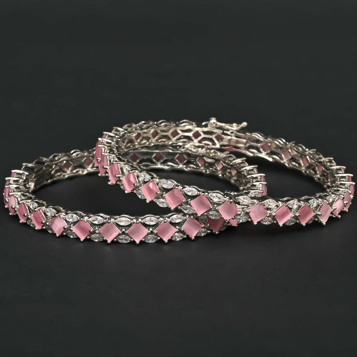 CZ White Gold Bangles