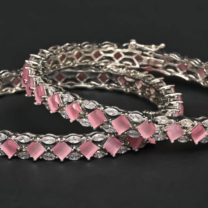 CZ White Gold Bangles