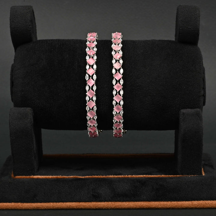 CZ White Gold Bangles