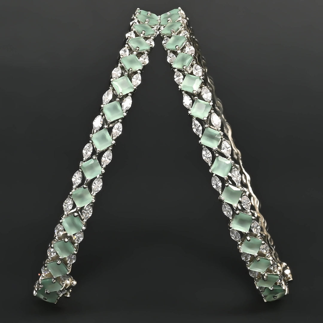 CZ White Gold Bangles