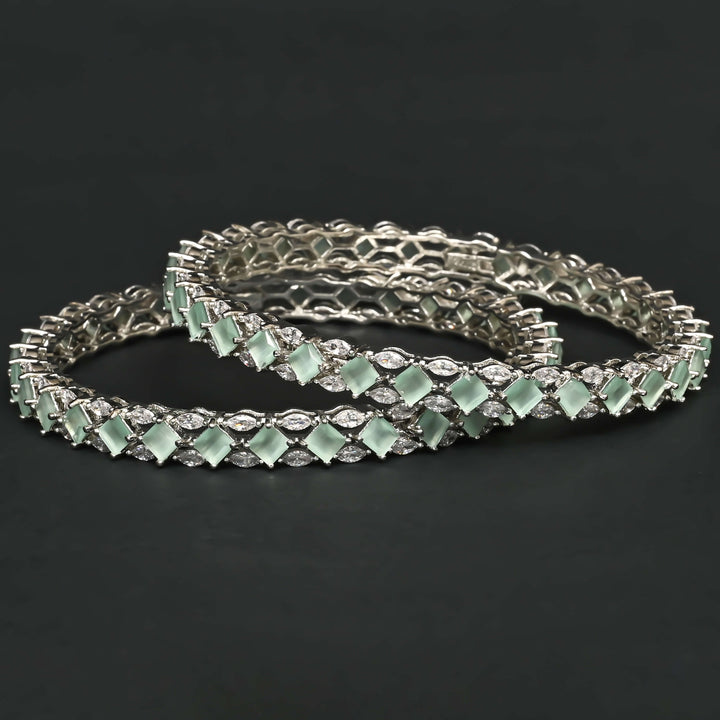 CZ White Gold Bangles