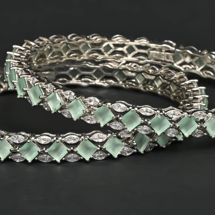 CZ White Gold Bangles