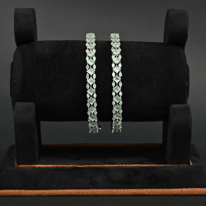 CZ White Gold Bangles