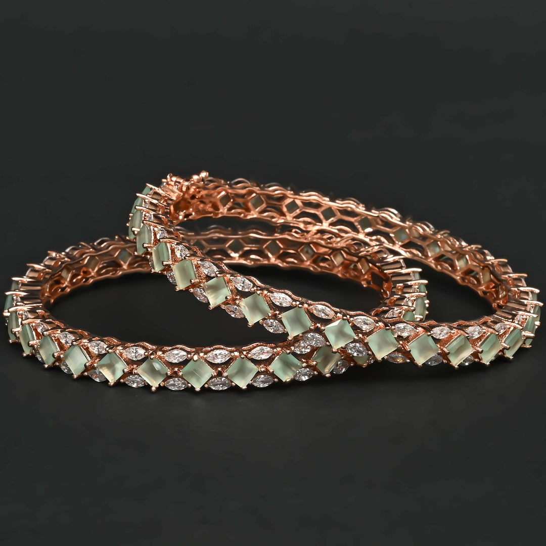 CZ Rose Gold Bangles