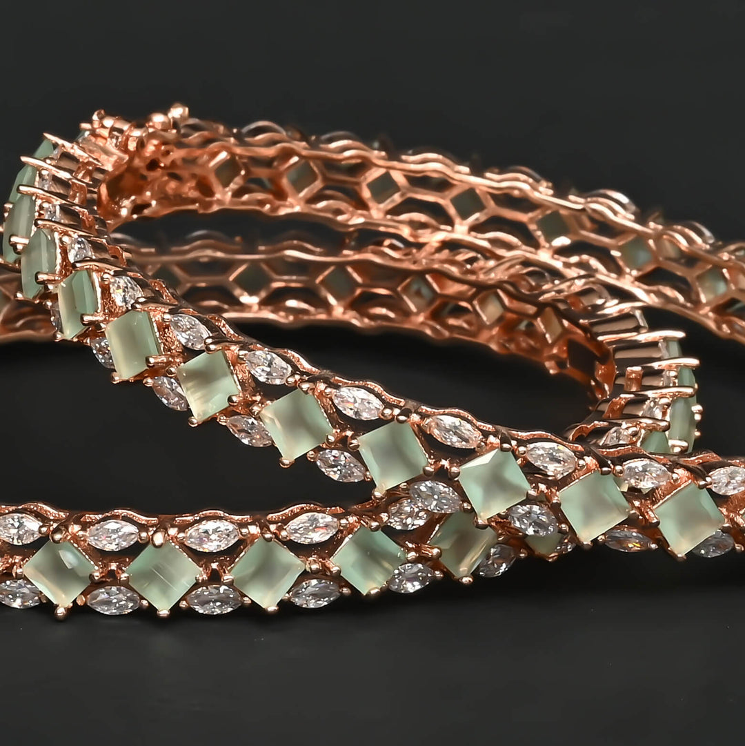 CZ Rose Gold Bangles