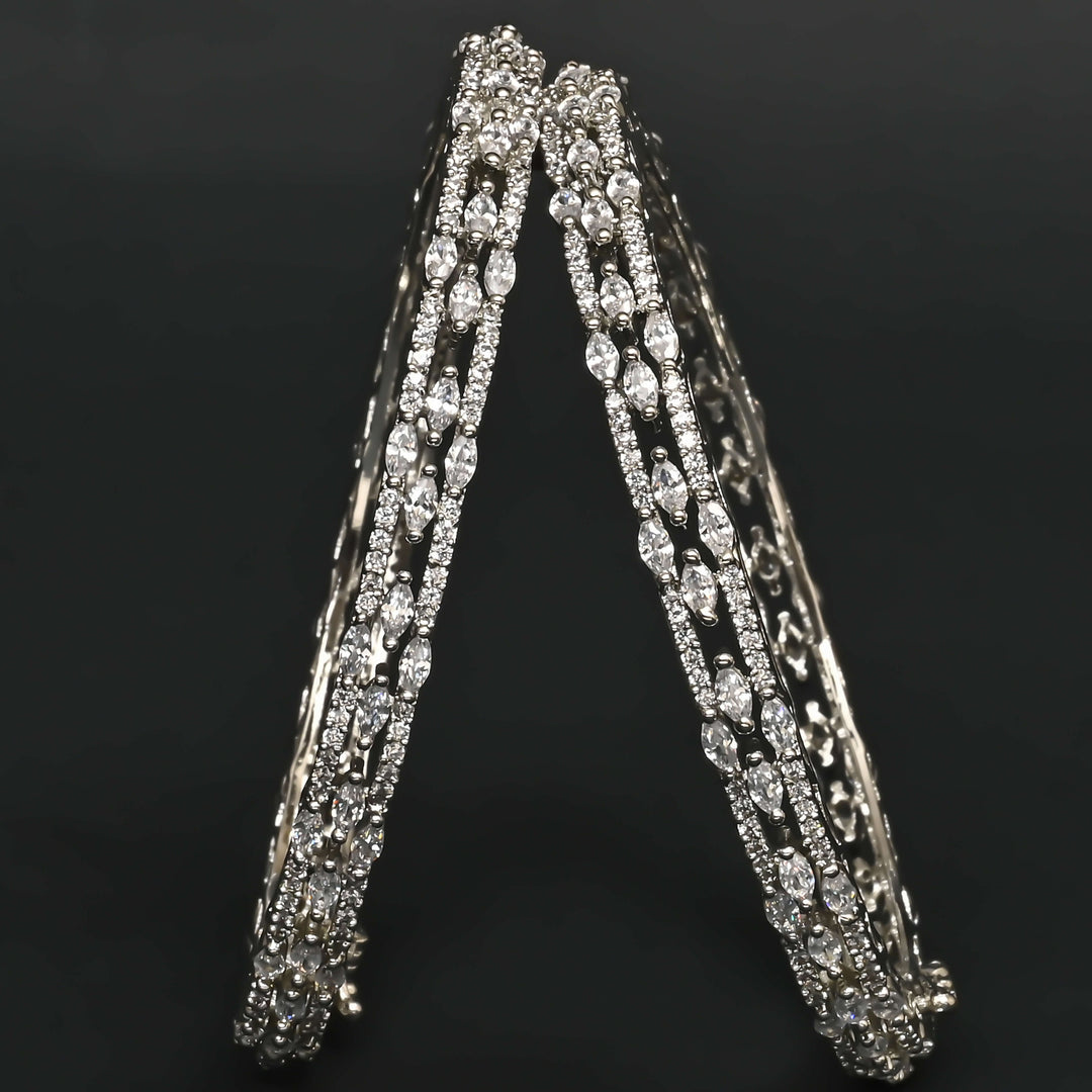 CZ White Gold Bangles