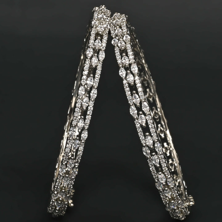CZ White Gold Bangles