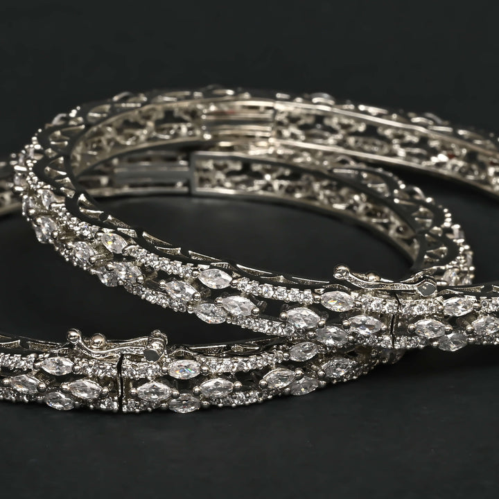 CZ White Gold Bangles