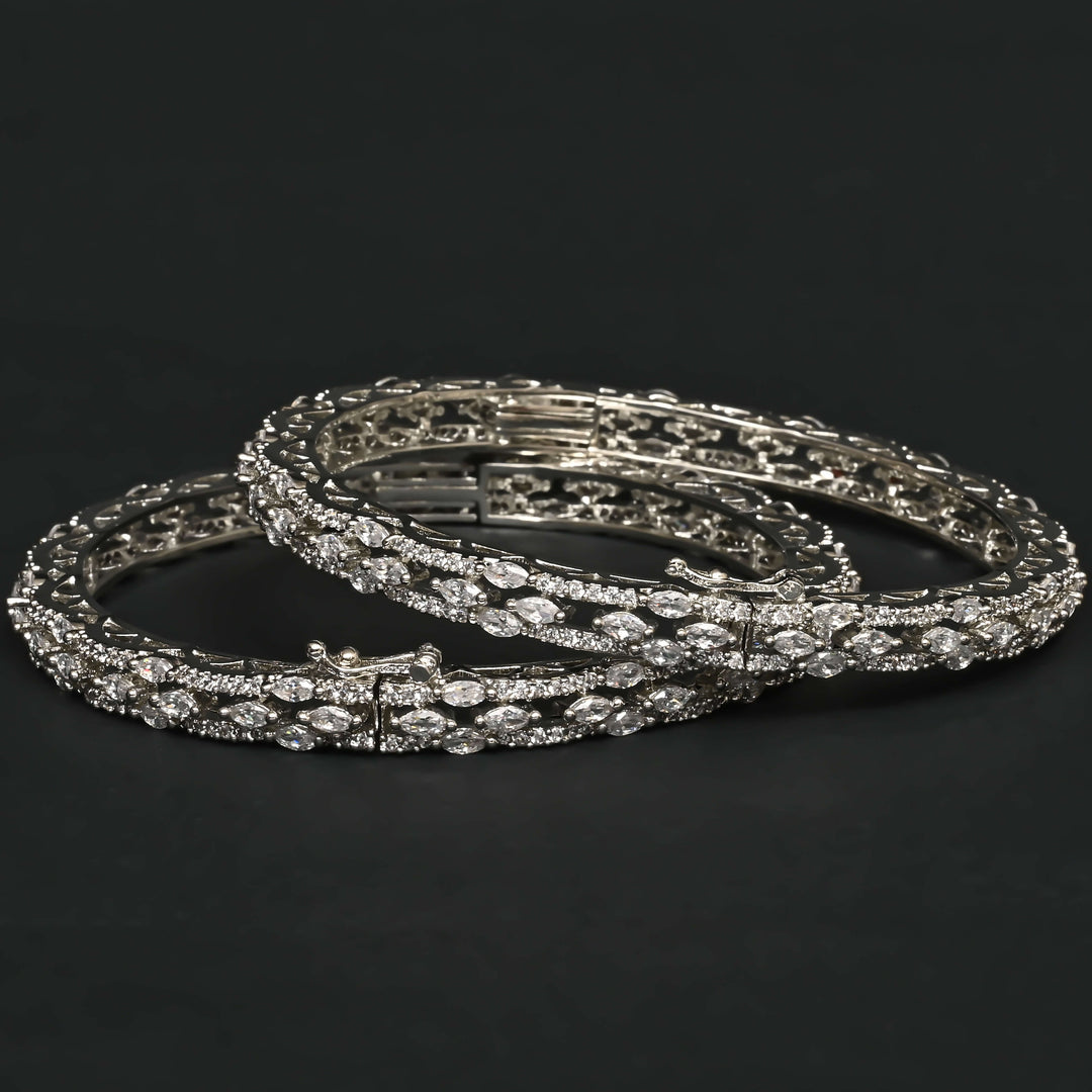 CZ White Gold Bangles
