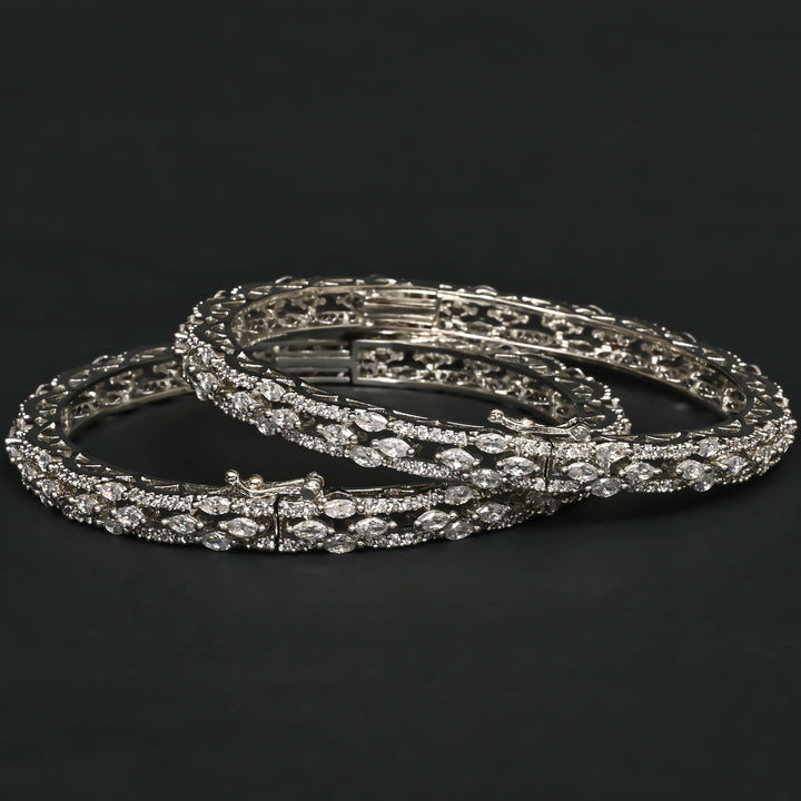 CZ White Gold Bangles