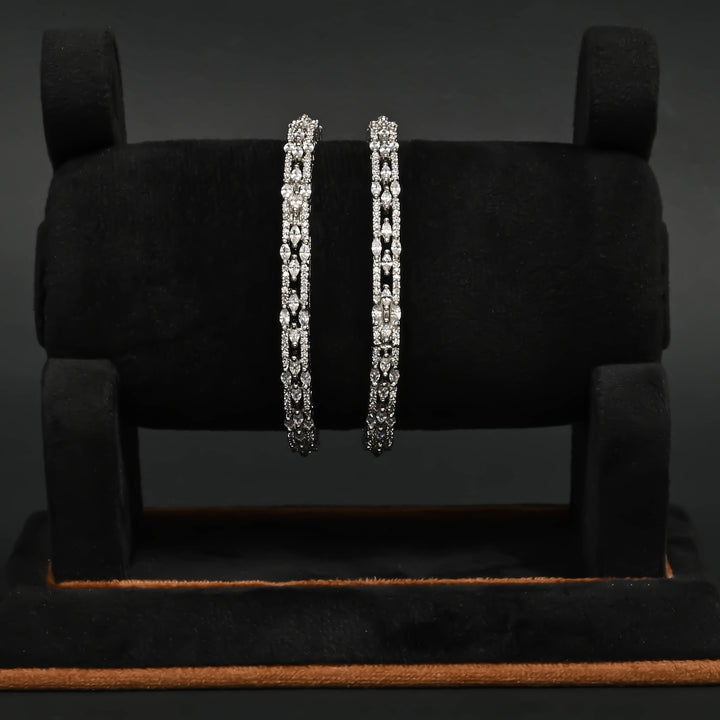 CZ White Gold Bangles
